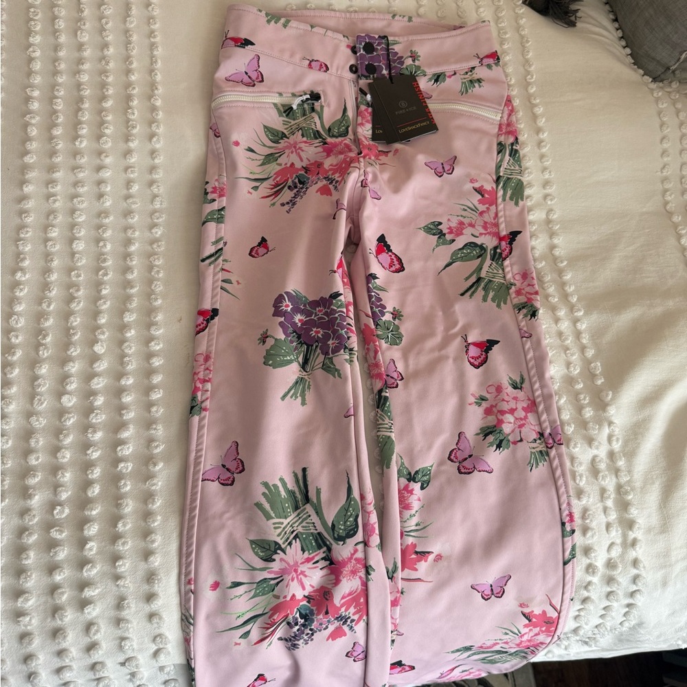 Love Shack Fancy Floral Pink Ski Pants